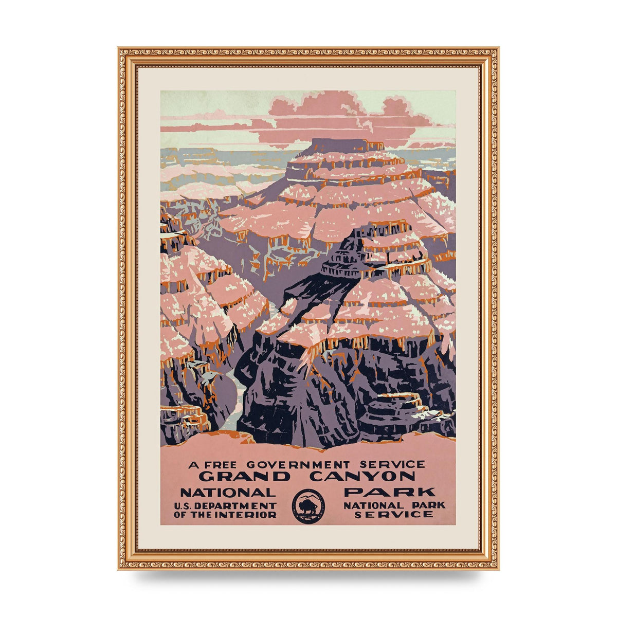 Travel Poster Grand Canyon Usa Wall Art - A3 framed