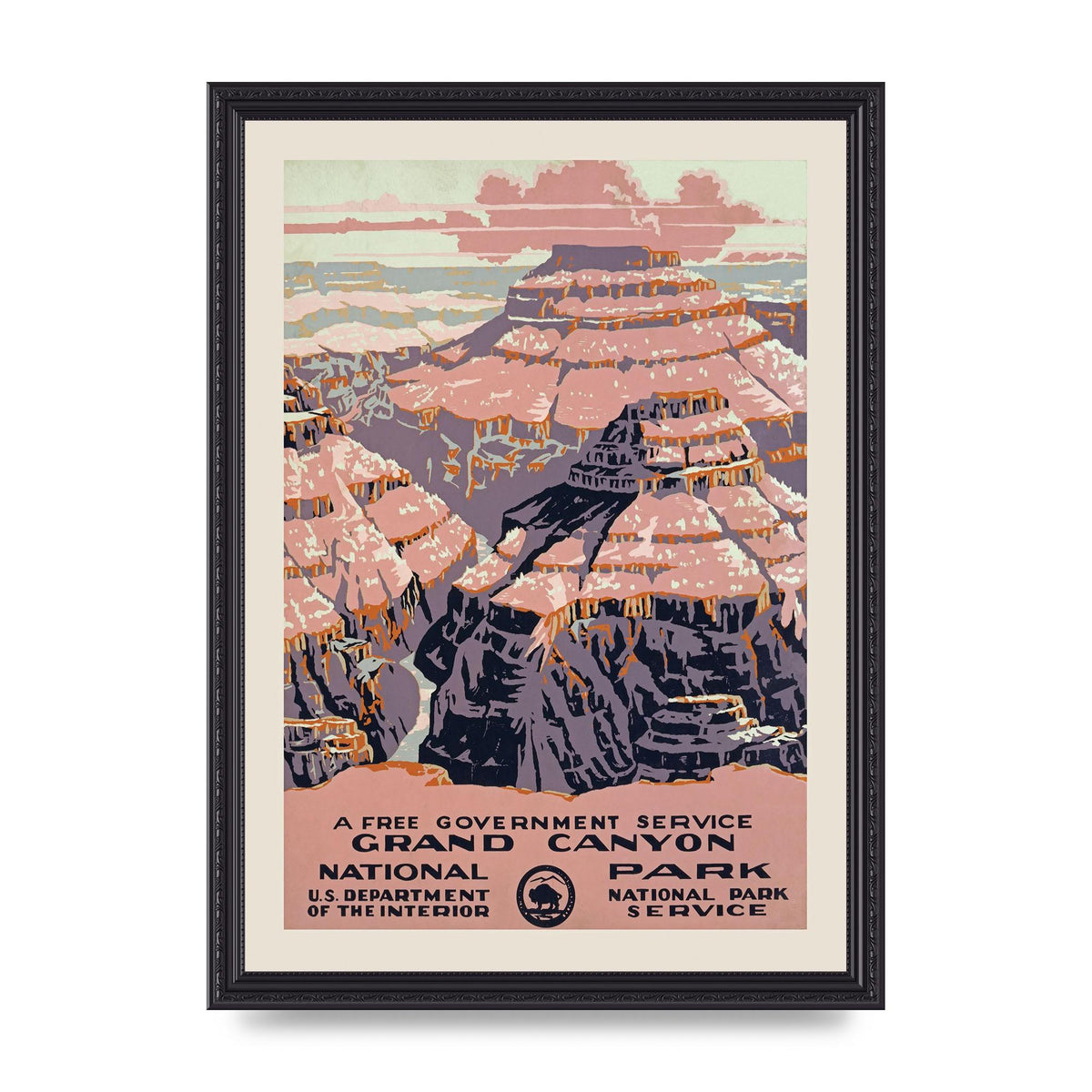 Travel Poster Grand Canyon Usa Wall Art - A3 framed