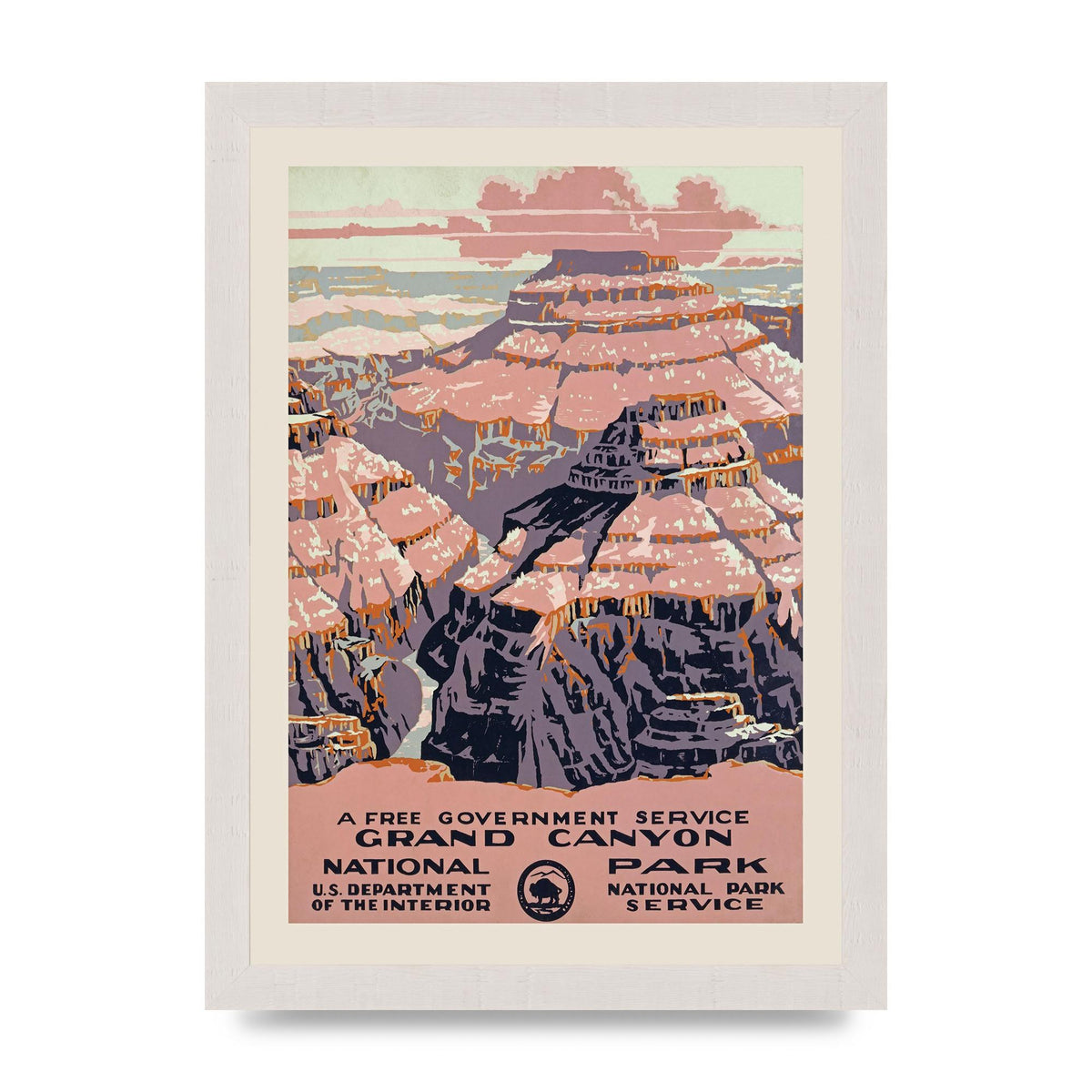 Travel Poster Grand Canyon Usa Wall Art - A4 framed