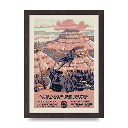Travel Poster Grand Canyon Usa Wall Art - A4 framed