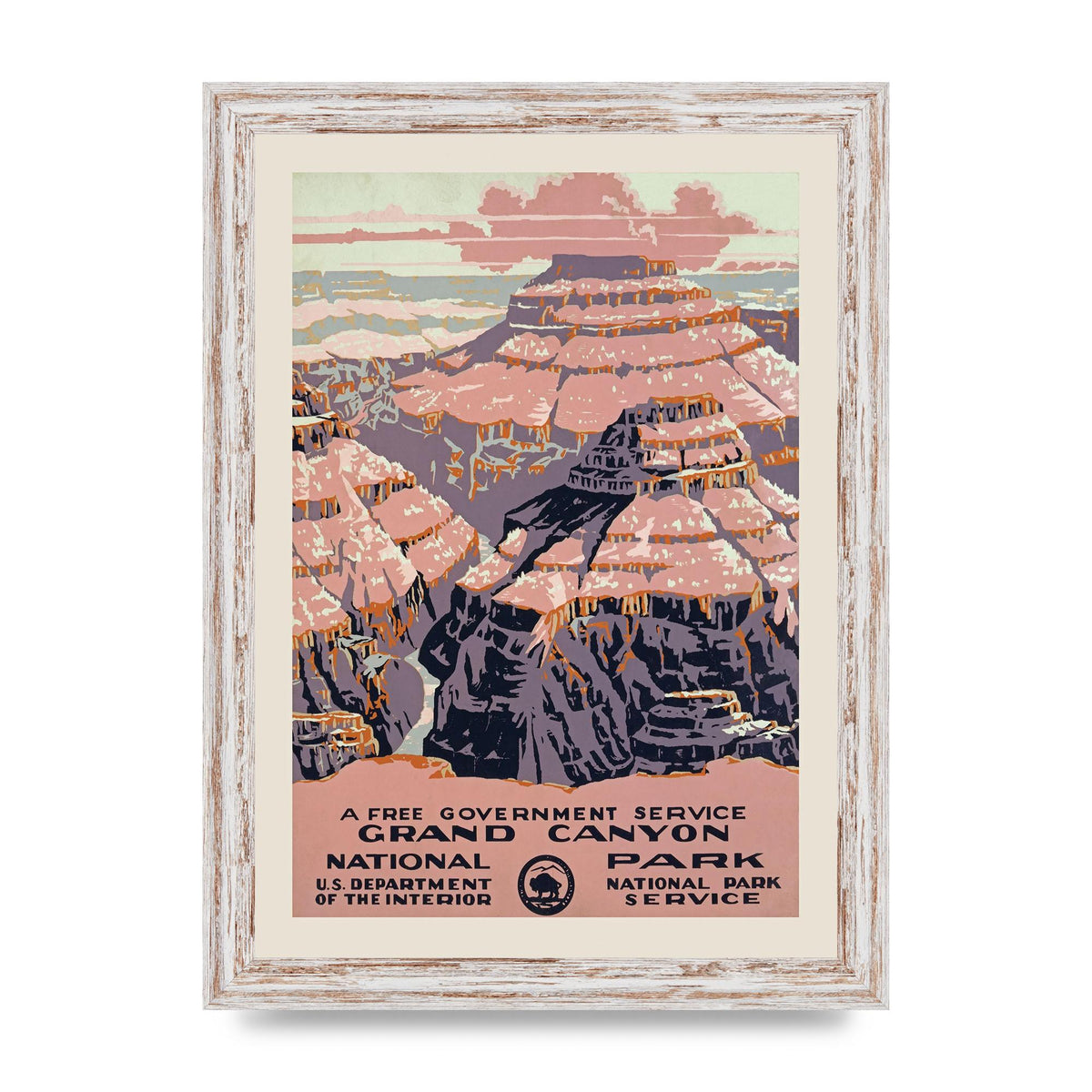 Travel Poster Grand Canyon Usa Wall Art - A4 framed