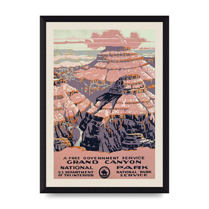 Travel Poster Grand Canyon Usa Wall Art - A4 framed