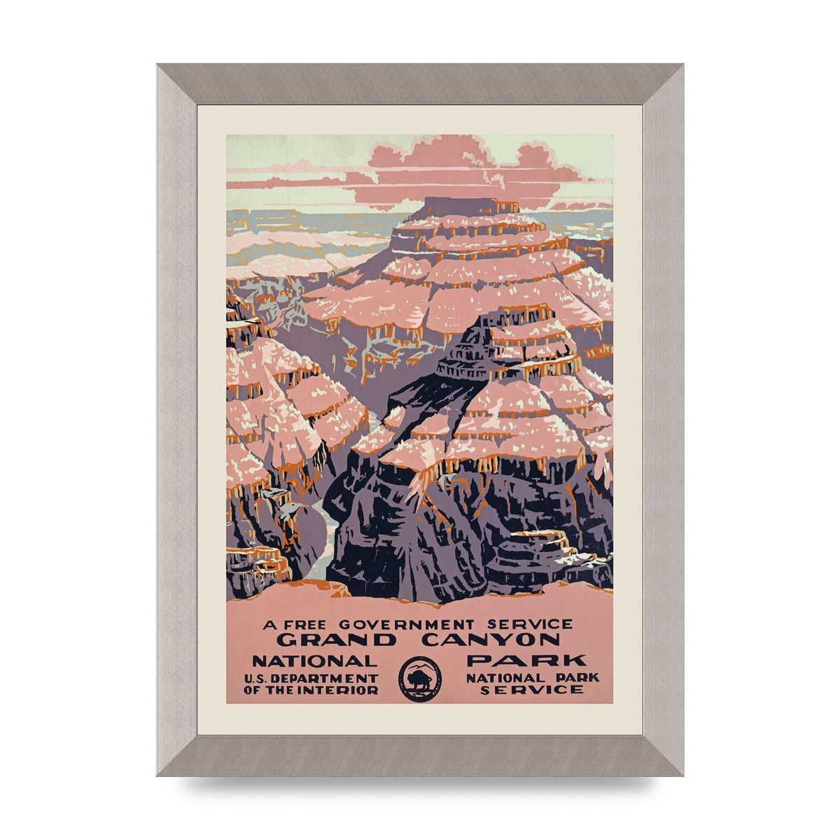 Travel Poster Grand Canyon Usa Wall Art - A4 framed