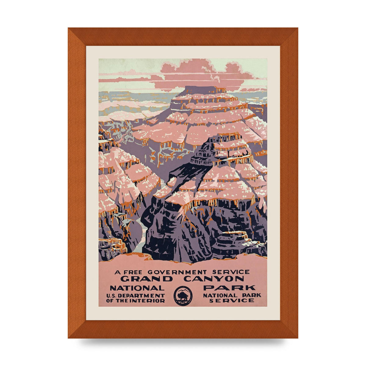 Travel Poster Grand Canyon Usa Wall Art - A4 framed
