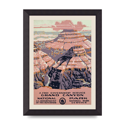 Travel Poster Grand Canyon Usa Wall Art - A4 framed