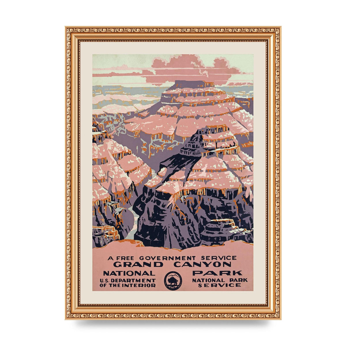 Travel Poster Grand Canyon Usa Wall Art - A4 framed