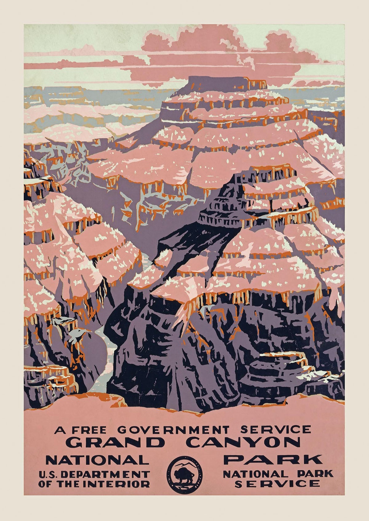 Travel Poster Grand Canyon Usa Wall Art - detail