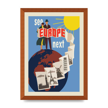 Travel Poster Europe Art For The Home - A3 framed