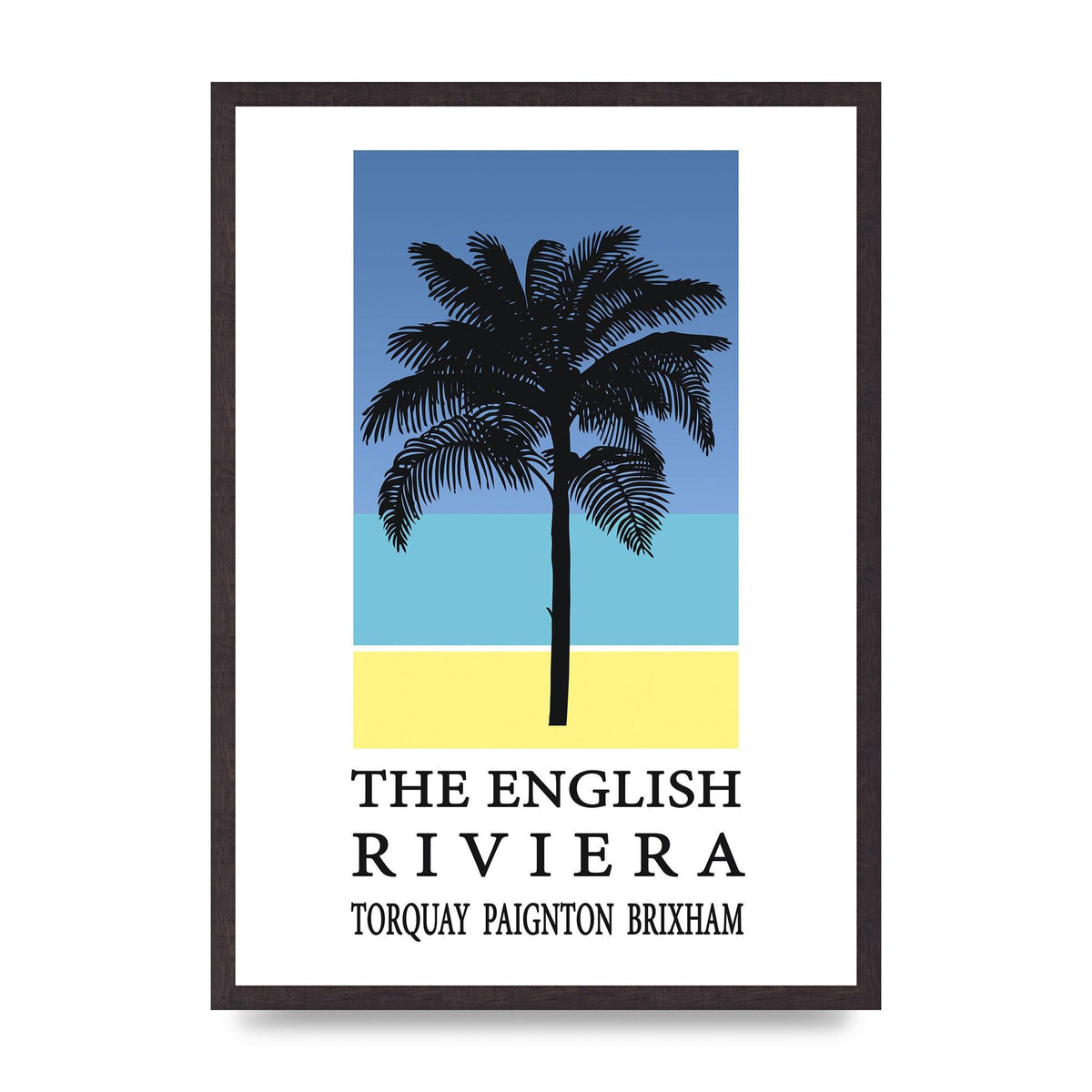 Travel Poster English Riviera Torquay Paignton Brixham Printed Poster - A2 framed