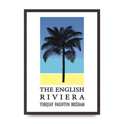 Travel Poster English Riviera Torquay Paignton Brixham Printed Poster - A2 framed