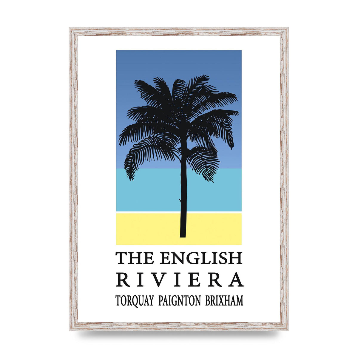 Travel Poster English Riviera Torquay Paignton Brixham Printed Poster - A2 framed