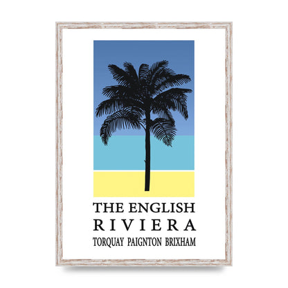 Travel Poster English Riviera Torquay Paignton Brixham Printed Poster - A2 framed