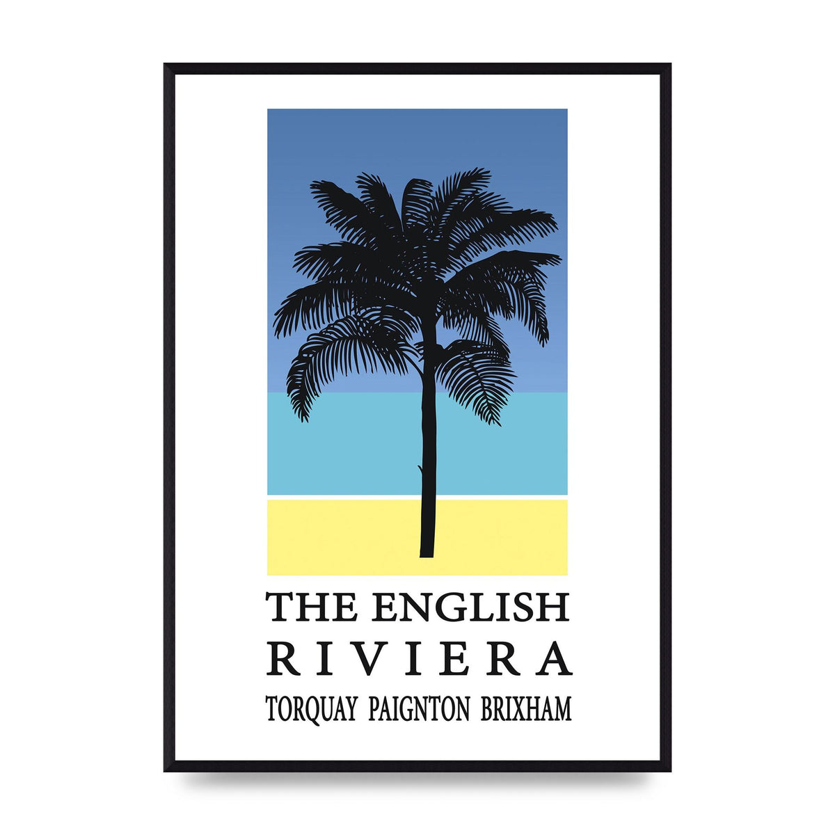 Travel Poster English Riviera Torquay Paignton Brixham Printed Poster - A2 framed