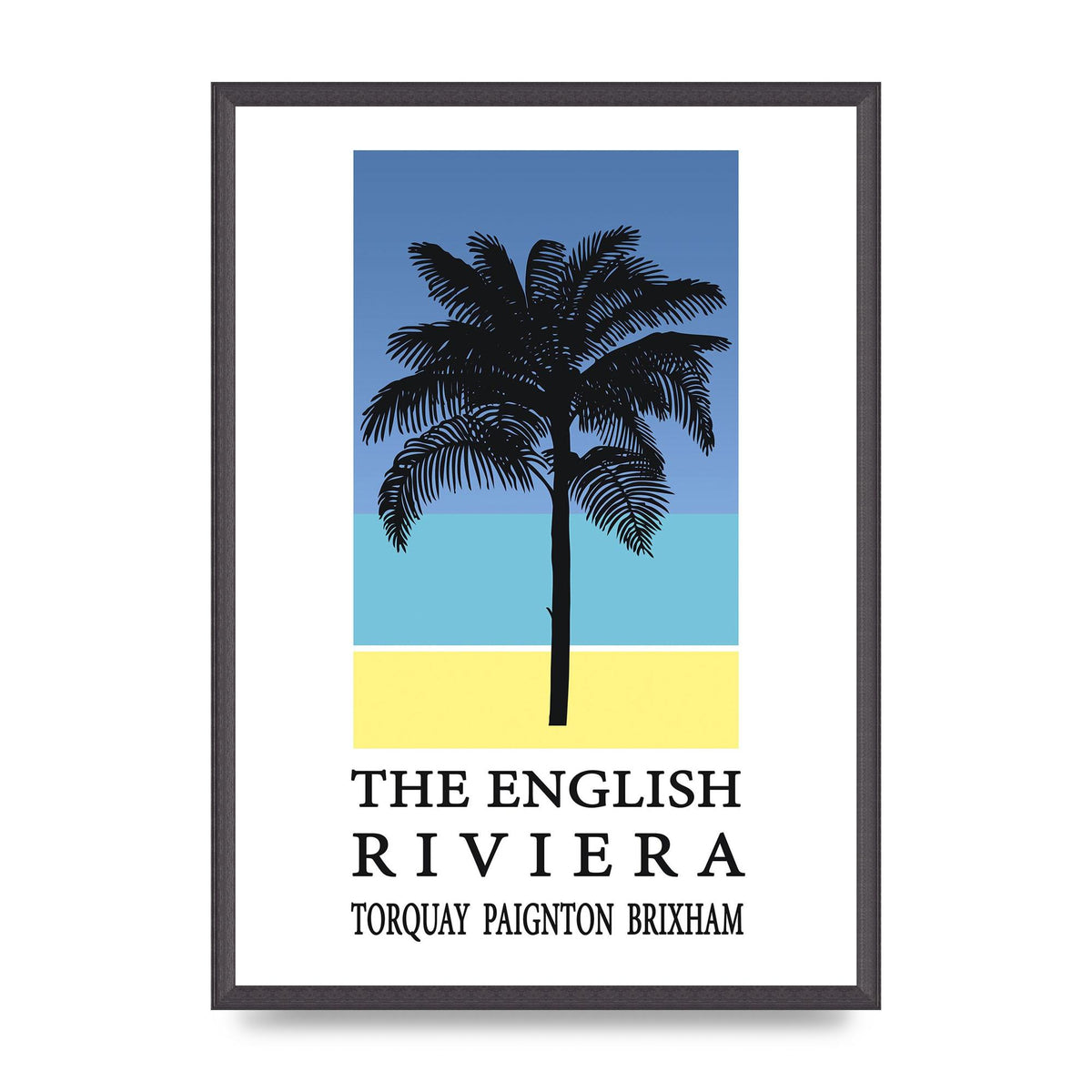 Travel Poster English Riviera Torquay Paignton Brixham Printed Poster - A2 framed