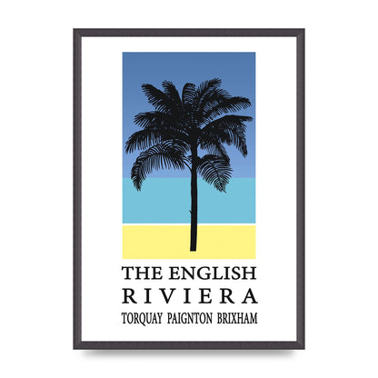 Travel Poster English Riviera Torquay Paignton Brixham Printed Poster - A2 framed