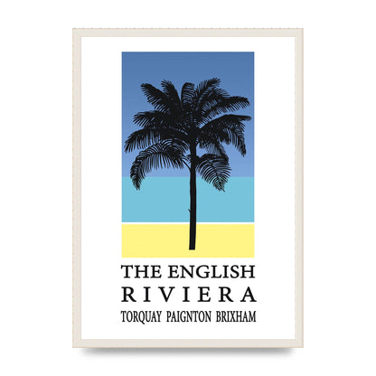 Travel Poster English Riviera Torquay Paignton Brixham Printed Poster - A2 framed