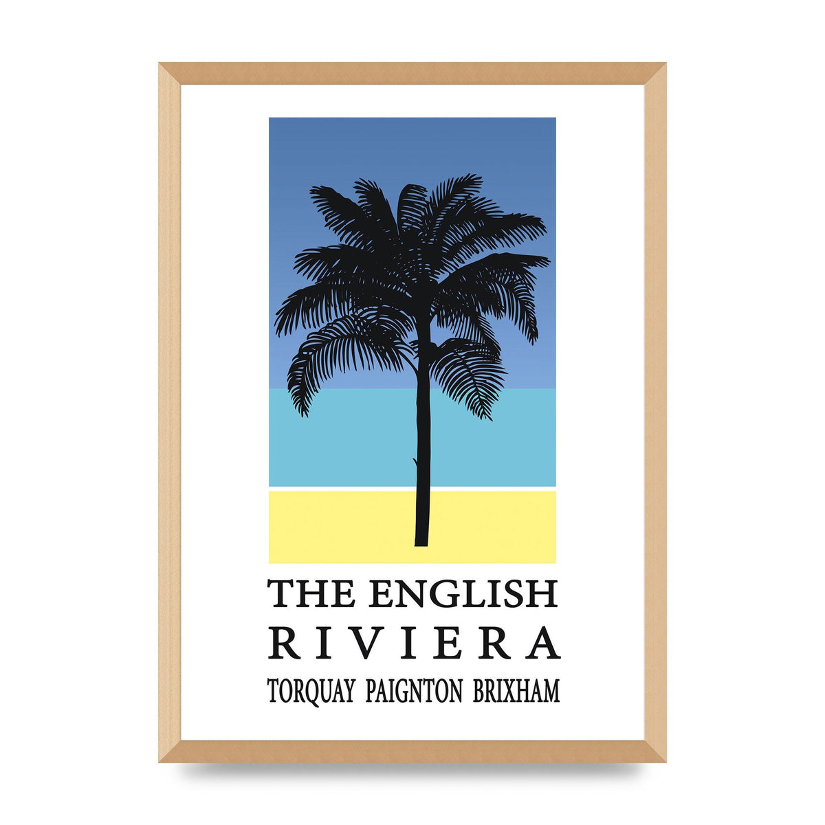 Travel Poster English Riviera Torquay Paignton Brixham Printed Poster - A2 framed