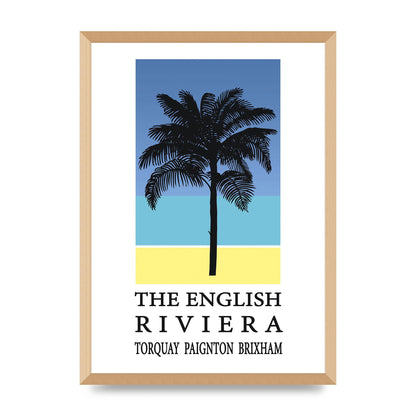 Travel Poster English Riviera Torquay Paignton Brixham Printed Poster - A2 framed