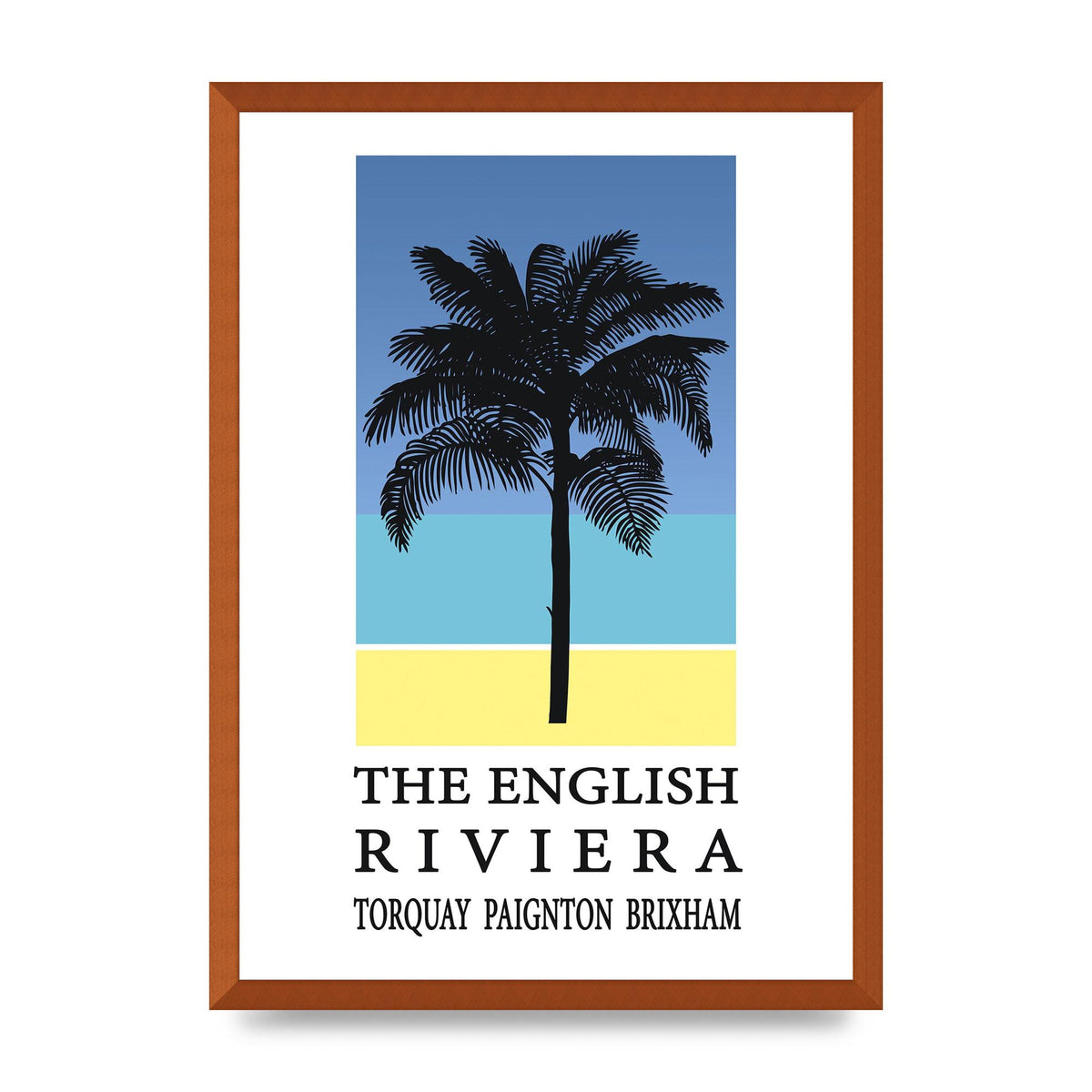 Travel Poster English Riviera Torquay Paignton Brixham Printed Poster - A2 framed