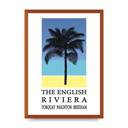 Travel Poster English Riviera Torquay Paignton Brixham Printed Poster - A2 framed