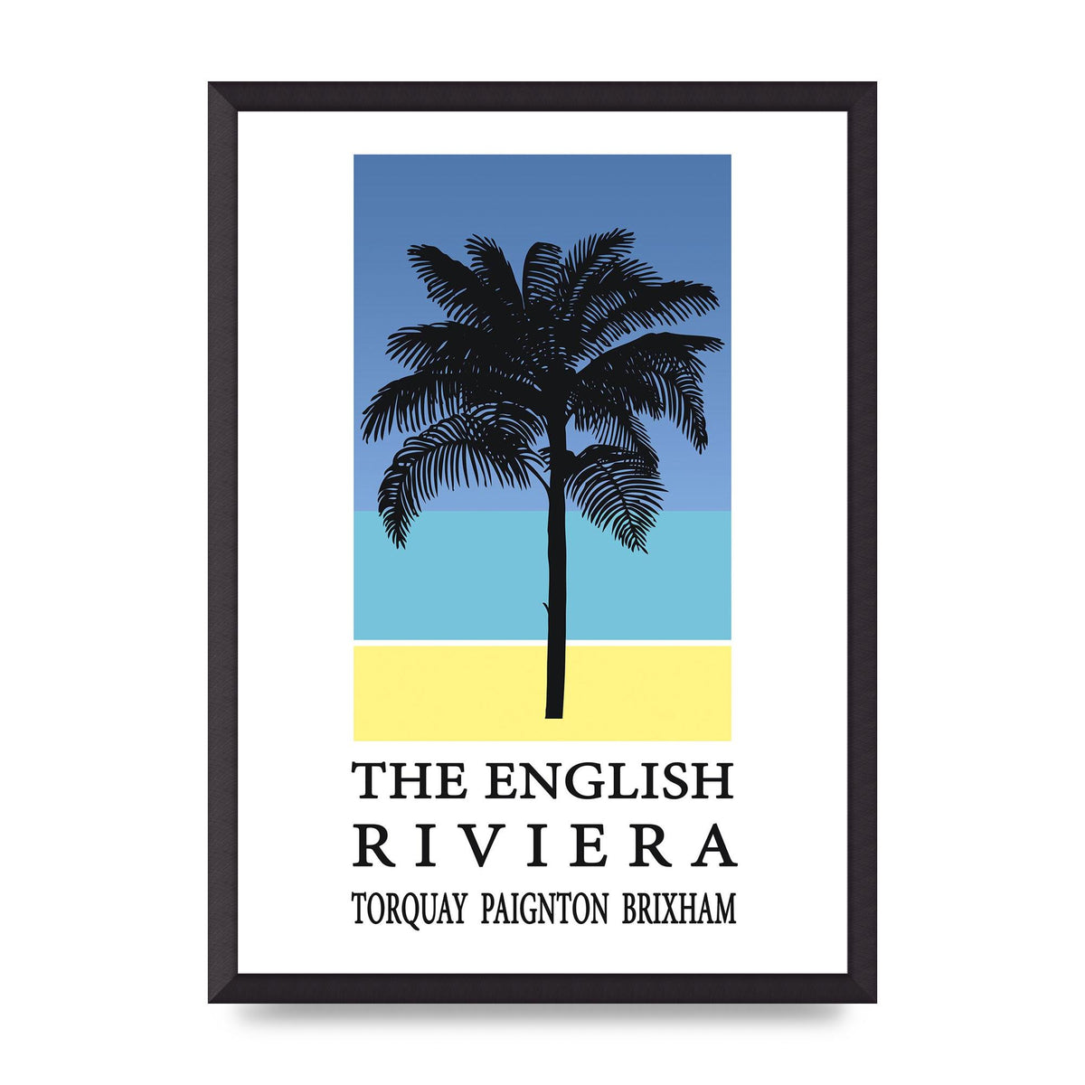 Travel Poster English Riviera Torquay Paignton Brixham Printed Poster - A2 framed