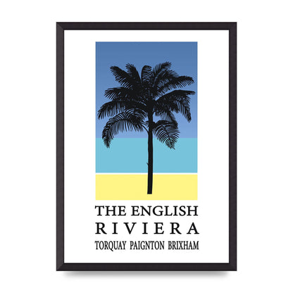 Travel Poster English Riviera Torquay Paignton Brixham Printed Poster - A2 framed