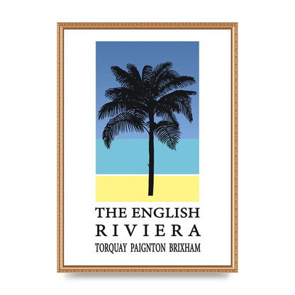 Travel Poster English Riviera Torquay Paignton Brixham Printed Poster - A2 framed