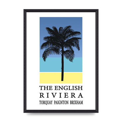 Travel Poster English Riviera Torquay Paignton Brixham Printed Poster - A2 framed