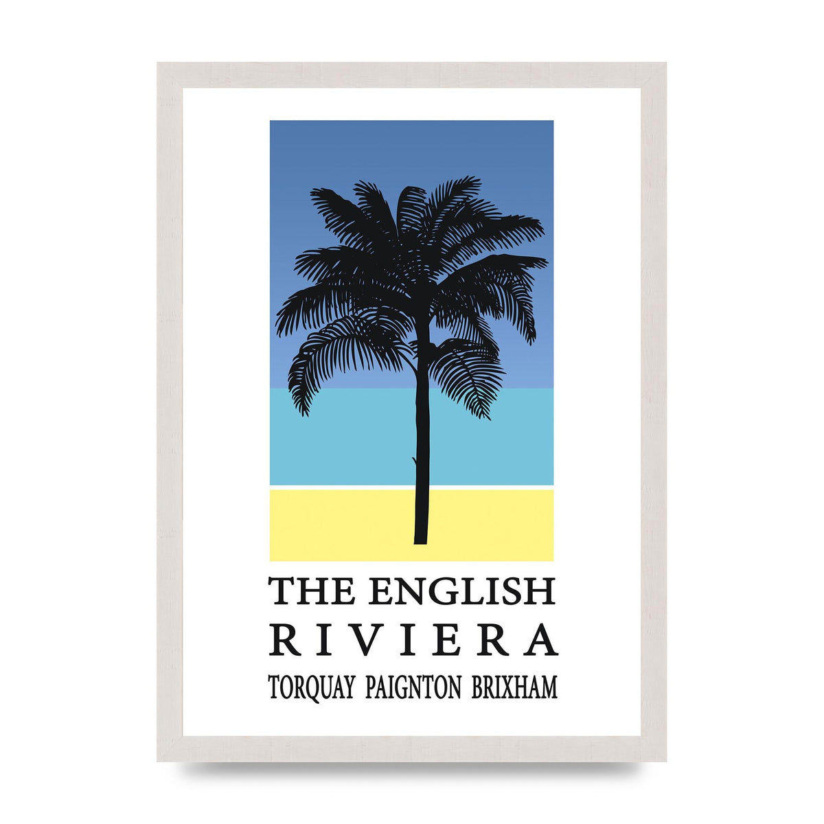 Travel Poster English Riviera Torquay Paignton Brixham Printed Poster - A3 framed