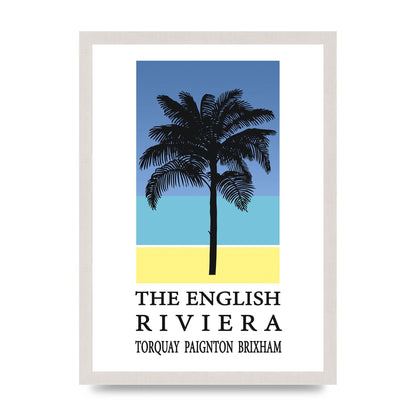 Travel Poster English Riviera Torquay Paignton Brixham Printed Poster - A3 framed