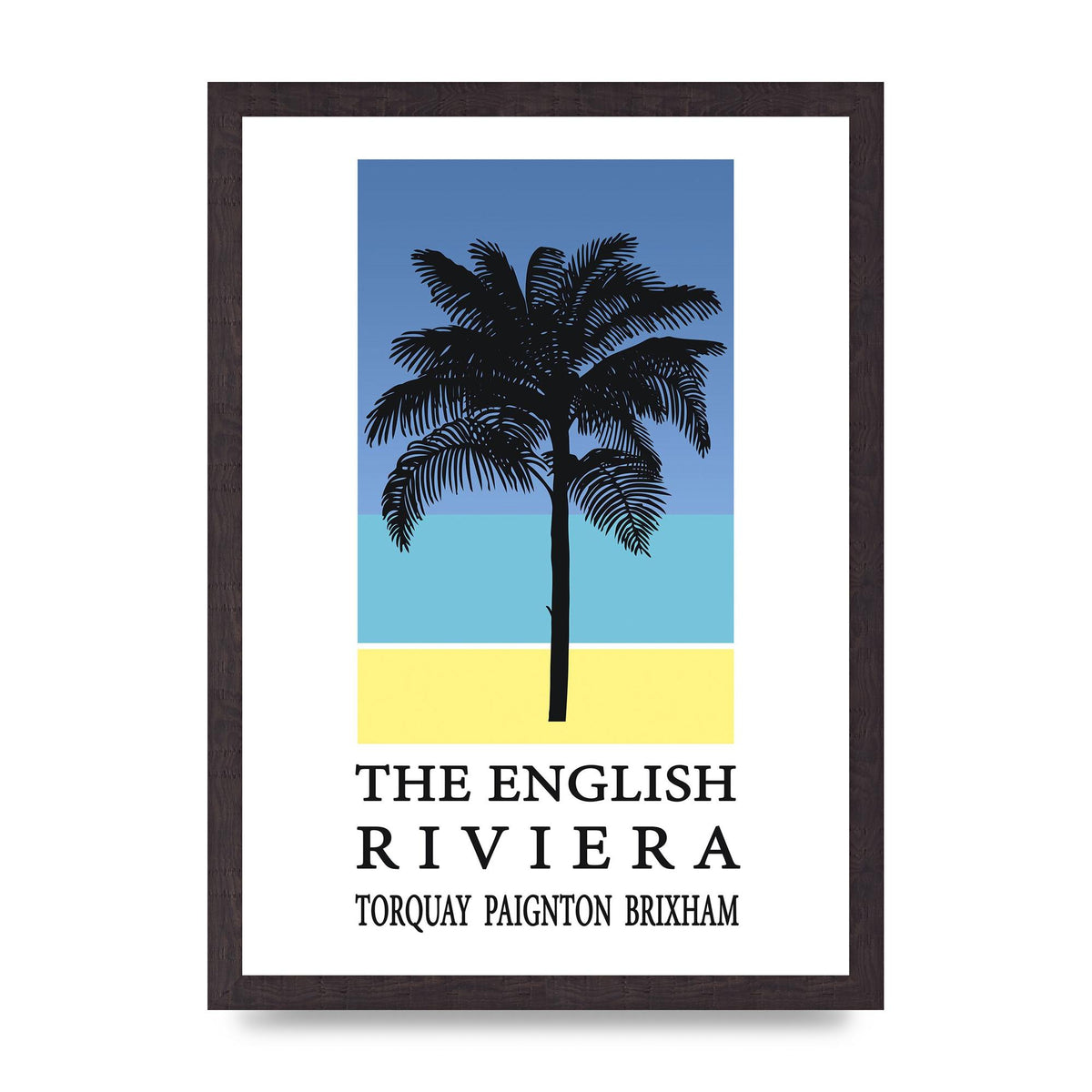 Travel Poster English Riviera Torquay Paignton Brixham Printed Poster - A3 framed