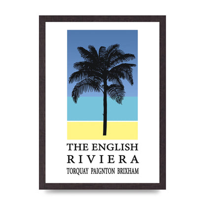 Travel Poster English Riviera Torquay Paignton Brixham Printed Poster - A3 framed