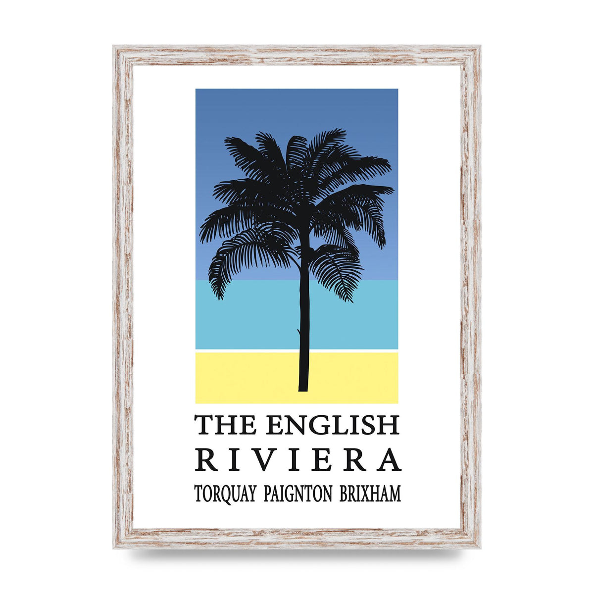 Travel Poster English Riviera Torquay Paignton Brixham Printed Poster - A3 framed
