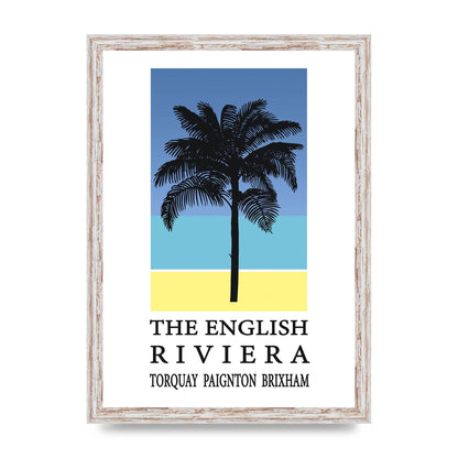 Travel Poster English Riviera Torquay Paignton Brixham Printed Poster - A3 framed