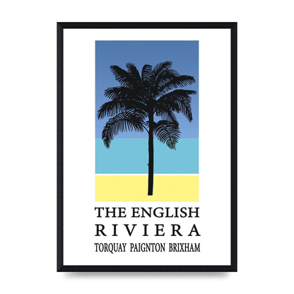 Travel Poster English Riviera Torquay Paignton Brixham Printed Poster - A3 framed