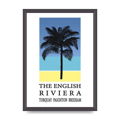 Travel Poster English Riviera Torquay Paignton Brixham Printed Poster - A3 framed
