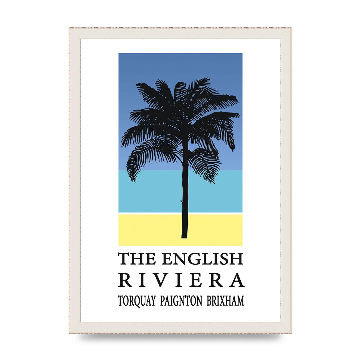 Travel Poster English Riviera Torquay Paignton Brixham Printed Poster - A3 framed
