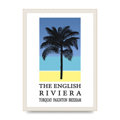 Travel Poster English Riviera Torquay Paignton Brixham Printed Poster - A3 framed