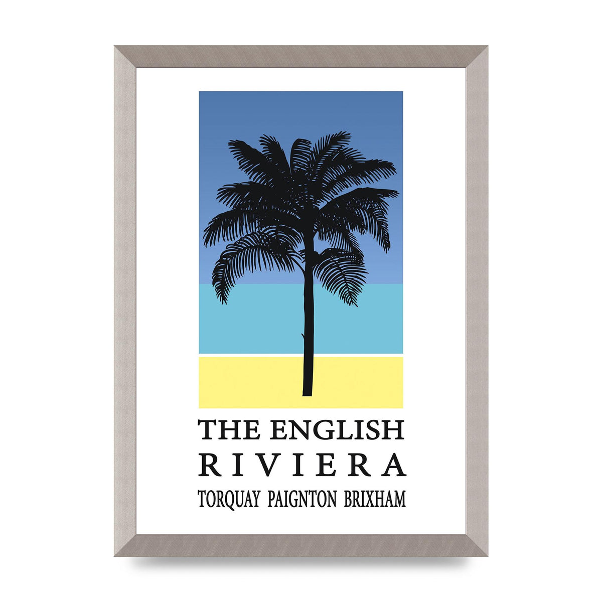 Travel Poster English Riviera Torquay Paignton Brixham Printed Poster - A3 framed