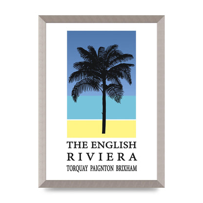 Travel Poster English Riviera Torquay Paignton Brixham Printed Poster - A3 framed