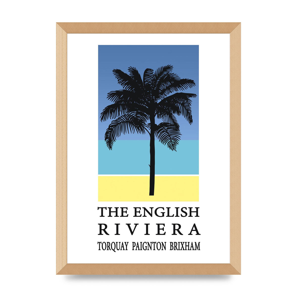 Travel Poster English Riviera Torquay Paignton Brixham Printed Poster - A3 framed