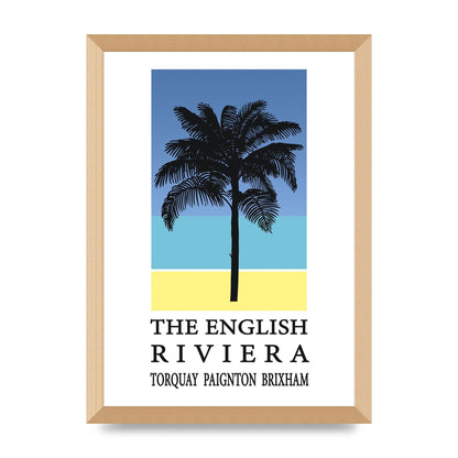 Travel Poster English Riviera Torquay Paignton Brixham Printed Poster - A3 framed