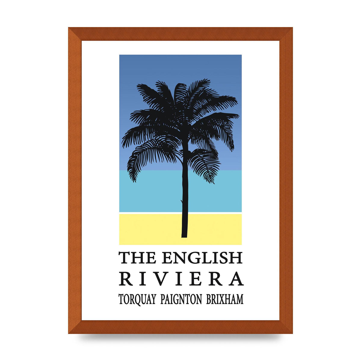 Travel Poster English Riviera Torquay Paignton Brixham Printed Poster - A3 framed