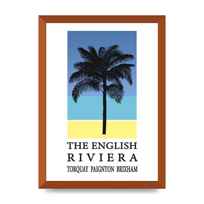 Travel Poster English Riviera Torquay Paignton Brixham Printed Poster - A3 framed