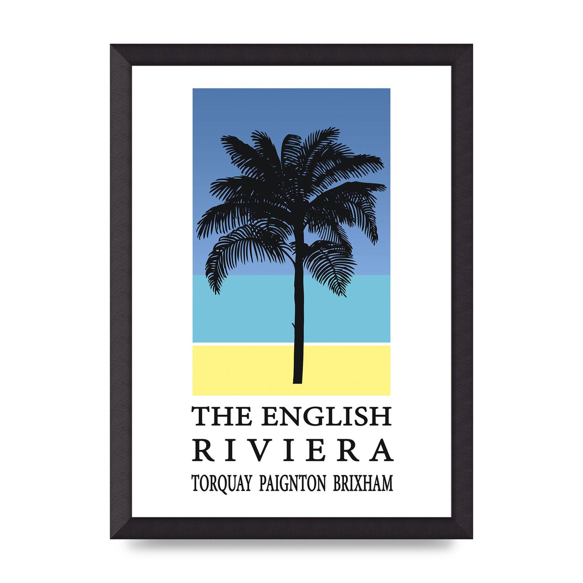 Travel Poster English Riviera Torquay Paignton Brixham Printed Poster - A3 framed