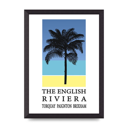 Travel Poster English Riviera Torquay Paignton Brixham Printed Poster - A3 framed