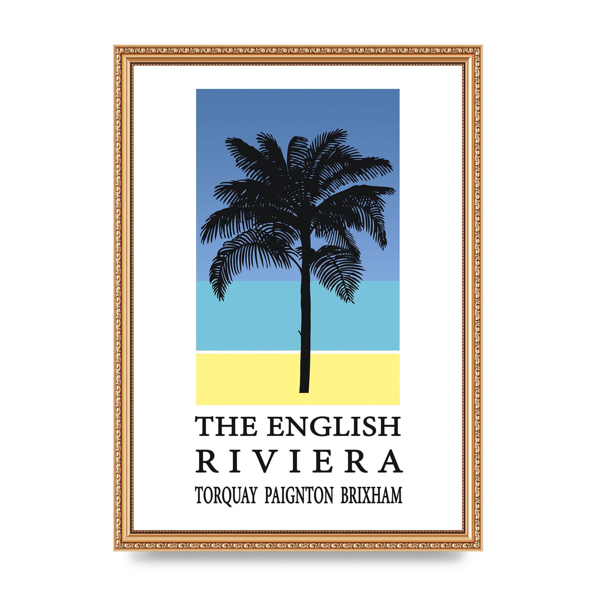 Travel Poster English Riviera Torquay Paignton Brixham Printed Poster - A3 framed