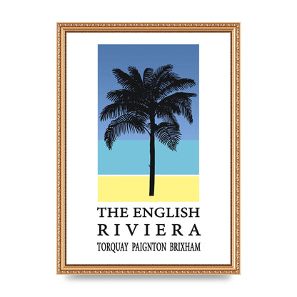 Travel Poster English Riviera Torquay Paignton Brixham Printed Poster - A3 framed