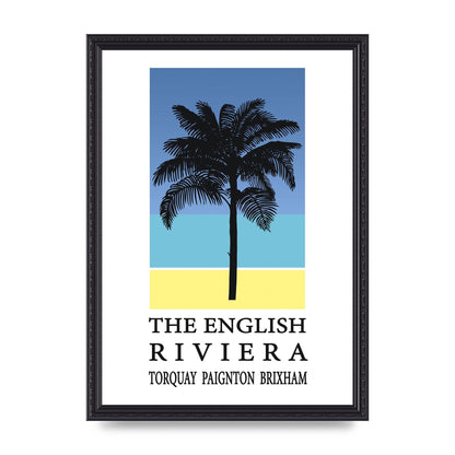 Travel Poster English Riviera Torquay Paignton Brixham Printed Poster - A3 framed