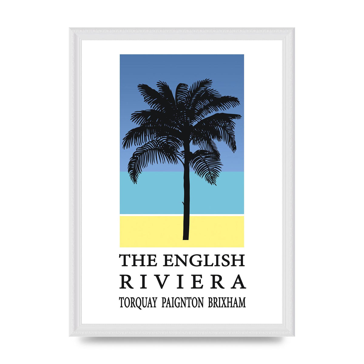 Travel Poster English Riviera Torquay Paignton Brixham Printed Poster - A3 framed